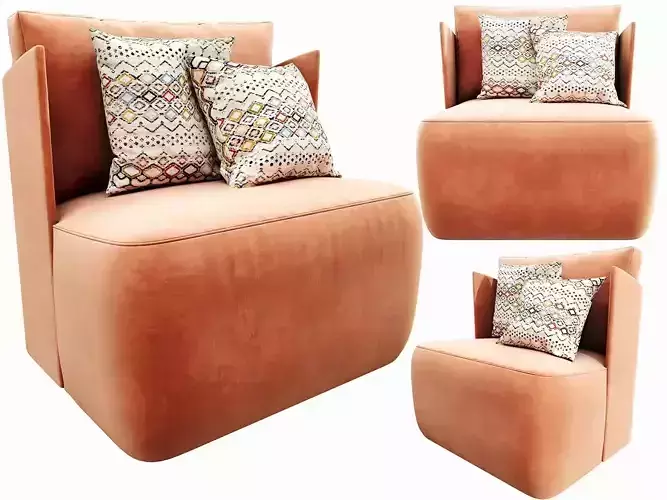 Meridiani Keaton Fit Armchair 3D model