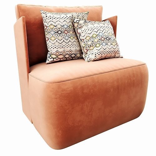 Meridiani Keaton Fit Armchair 3D model 5