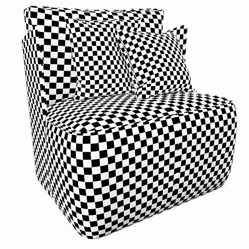 Meridiani Keaton Fit Armchair 3D model 6