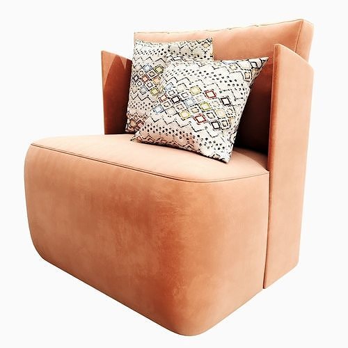 Meridiani Keaton Fit Armchair 3D model 4