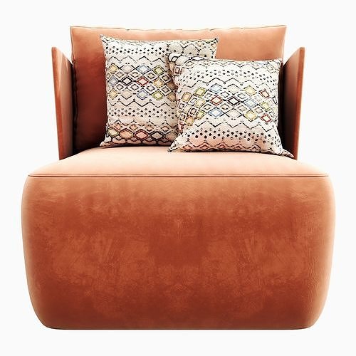 Meridiani Keaton Fit Armchair 3D model 3