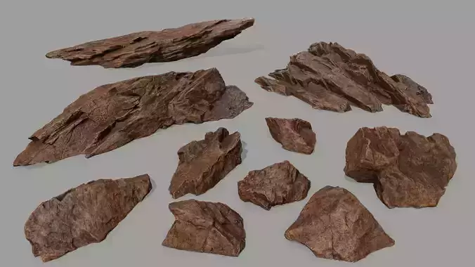 desert rock 3 Low-poly 3D model