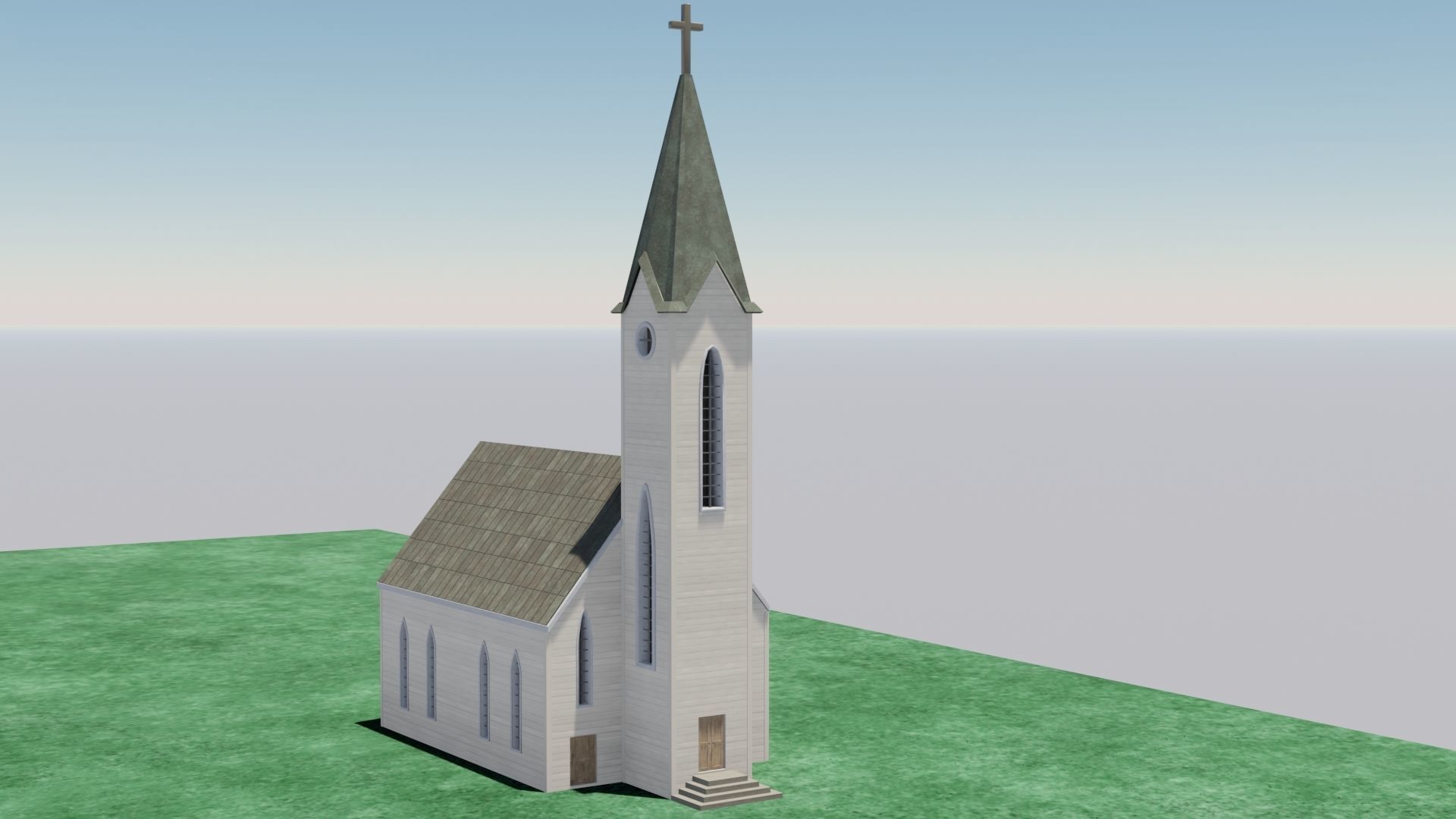 Church Low-poly 3D model Low-poly 3D model_3