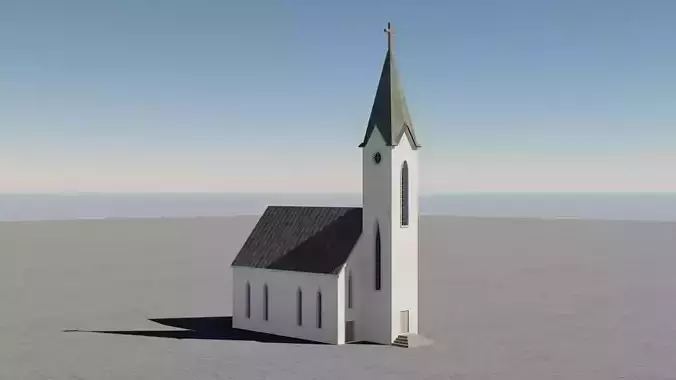 Church Low-poly 3D model