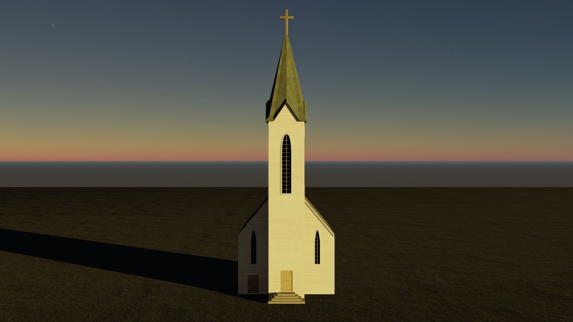 Church Low-poly 3D model Low-poly 3D model_10