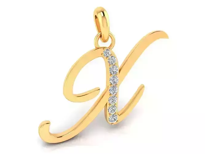 Pendant Alphabet Letter X Diamond