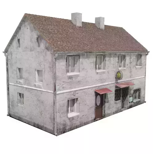 3D Old village store east europe Game Ready