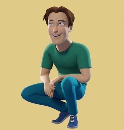 Chartoon Character Low-poly 3D model
