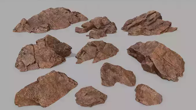 desert rock 3 Low-poly 3D model