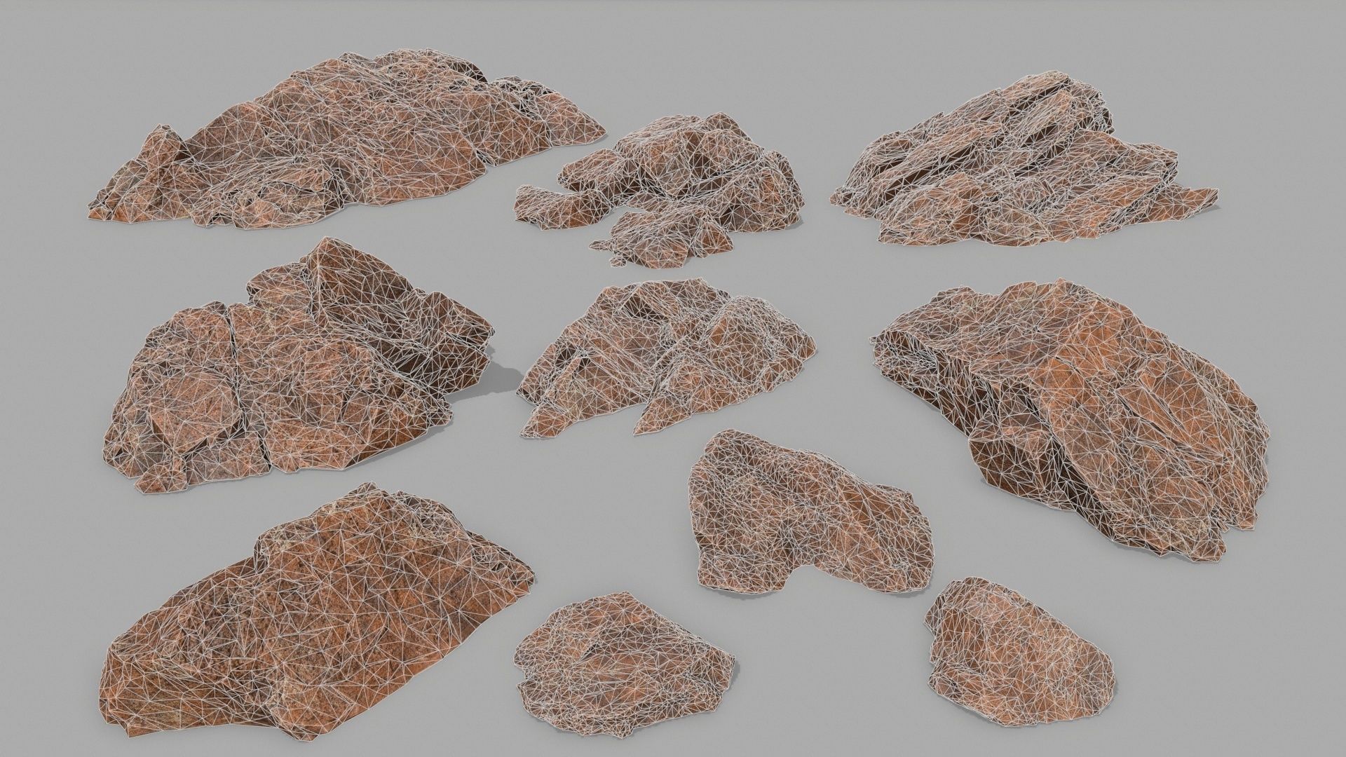 desert rock 3 Low-poly 3D model_24