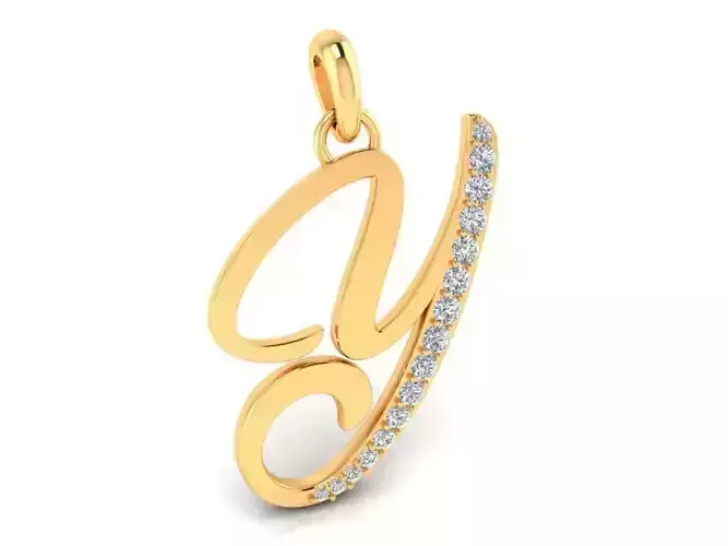 Pendant Alphabet Letter Y Diamond