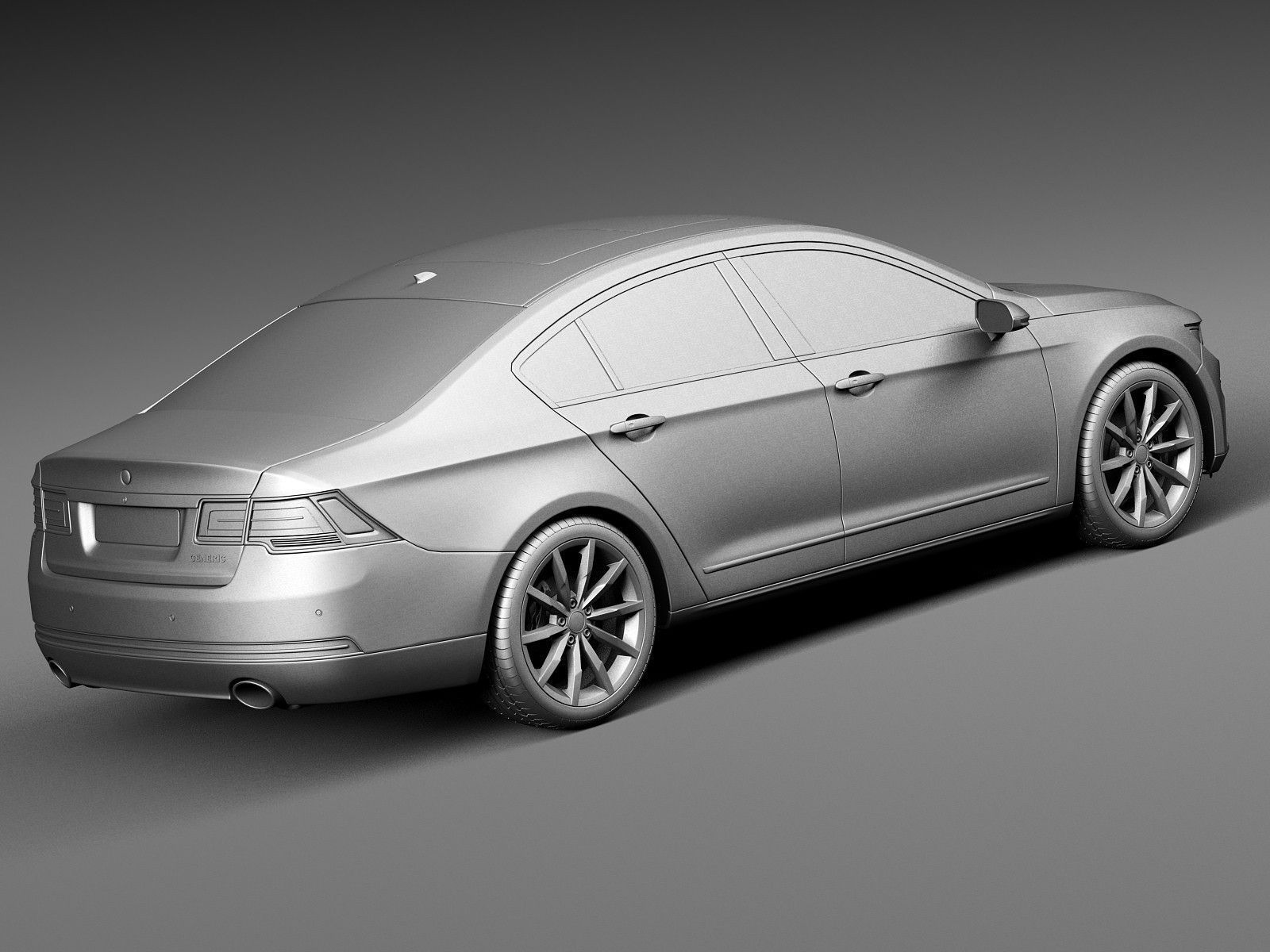 Generic Luxury Sedan 2016 3D model_9