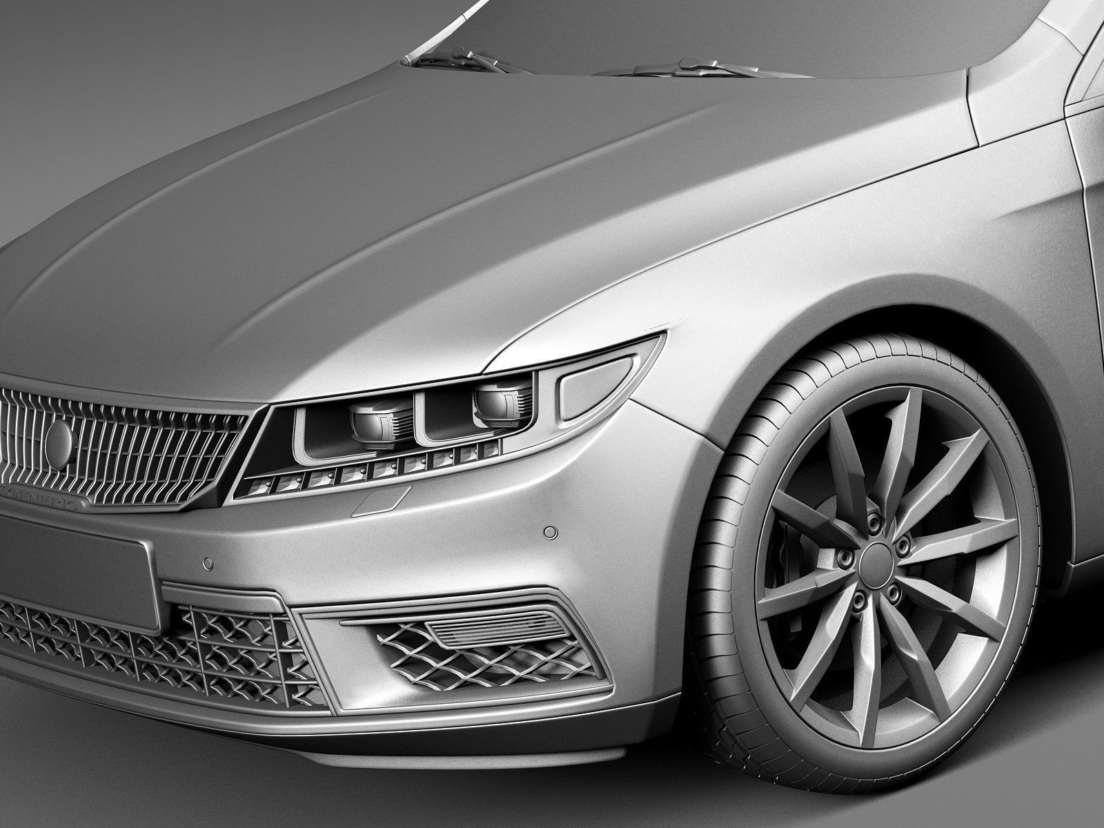Generic Luxury Sedan 2016 3D model_11