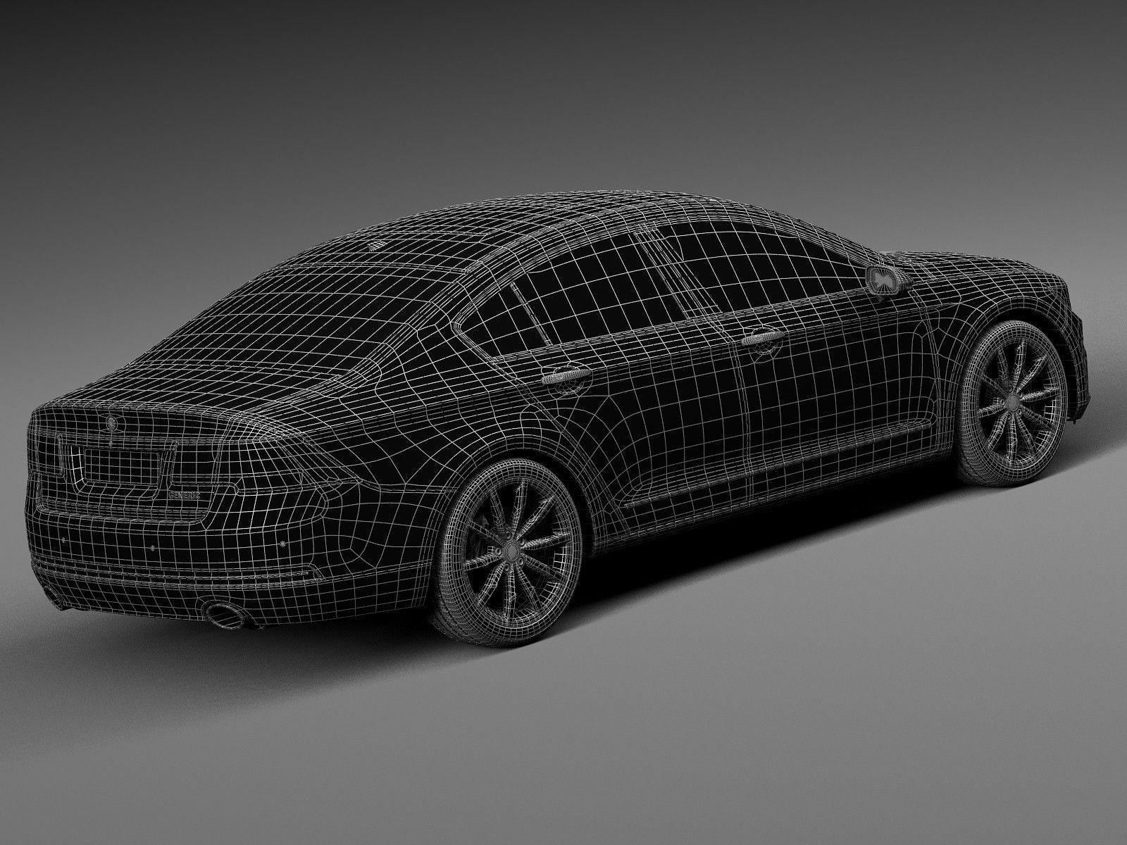 Generic Luxury Sedan 2016 3D model_15