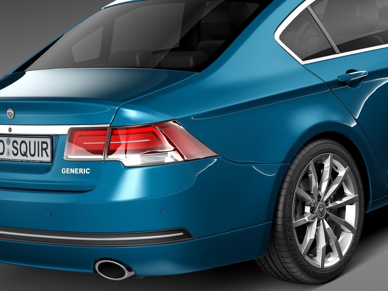 Generic Luxury Sedan 2016 3D model_3