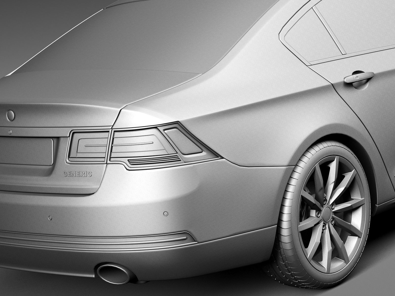 Generic Luxury Sedan 2016 3D model_10