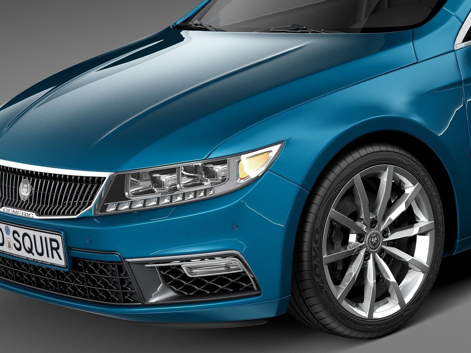 Generic Luxury Sedan 2016 3D model_4