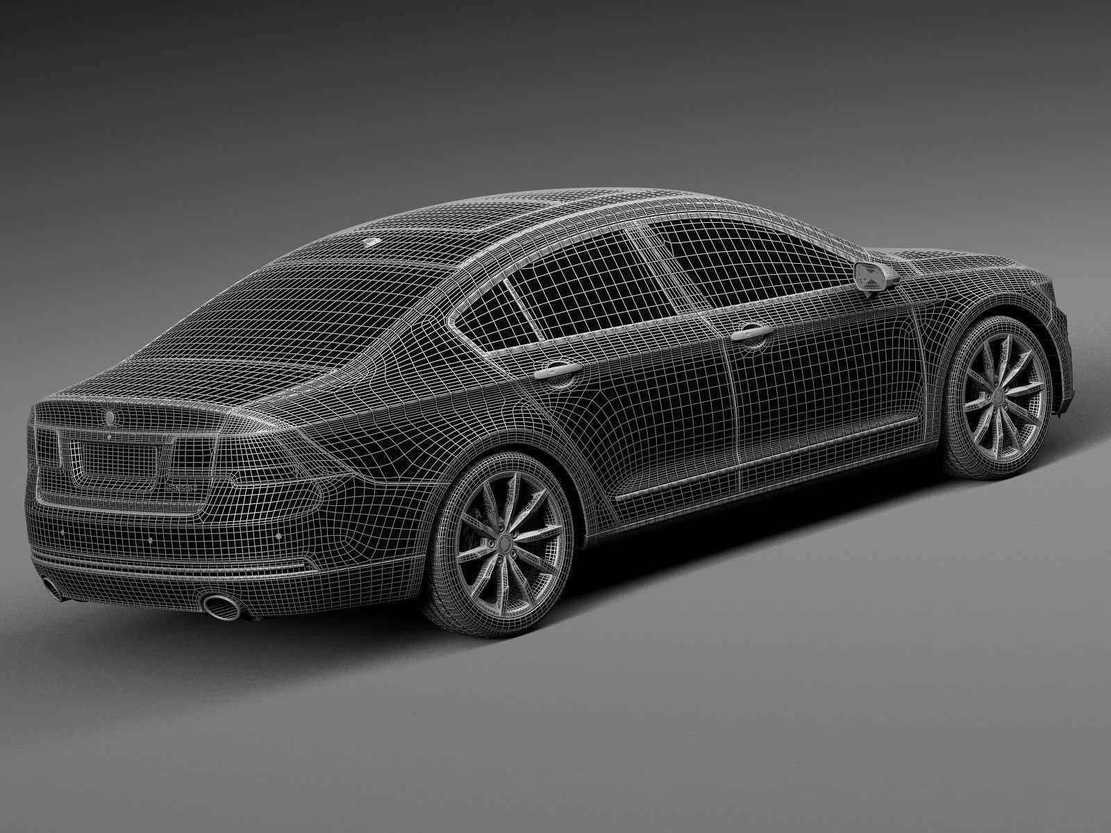 Generic Luxury Sedan 2016 3D model_12