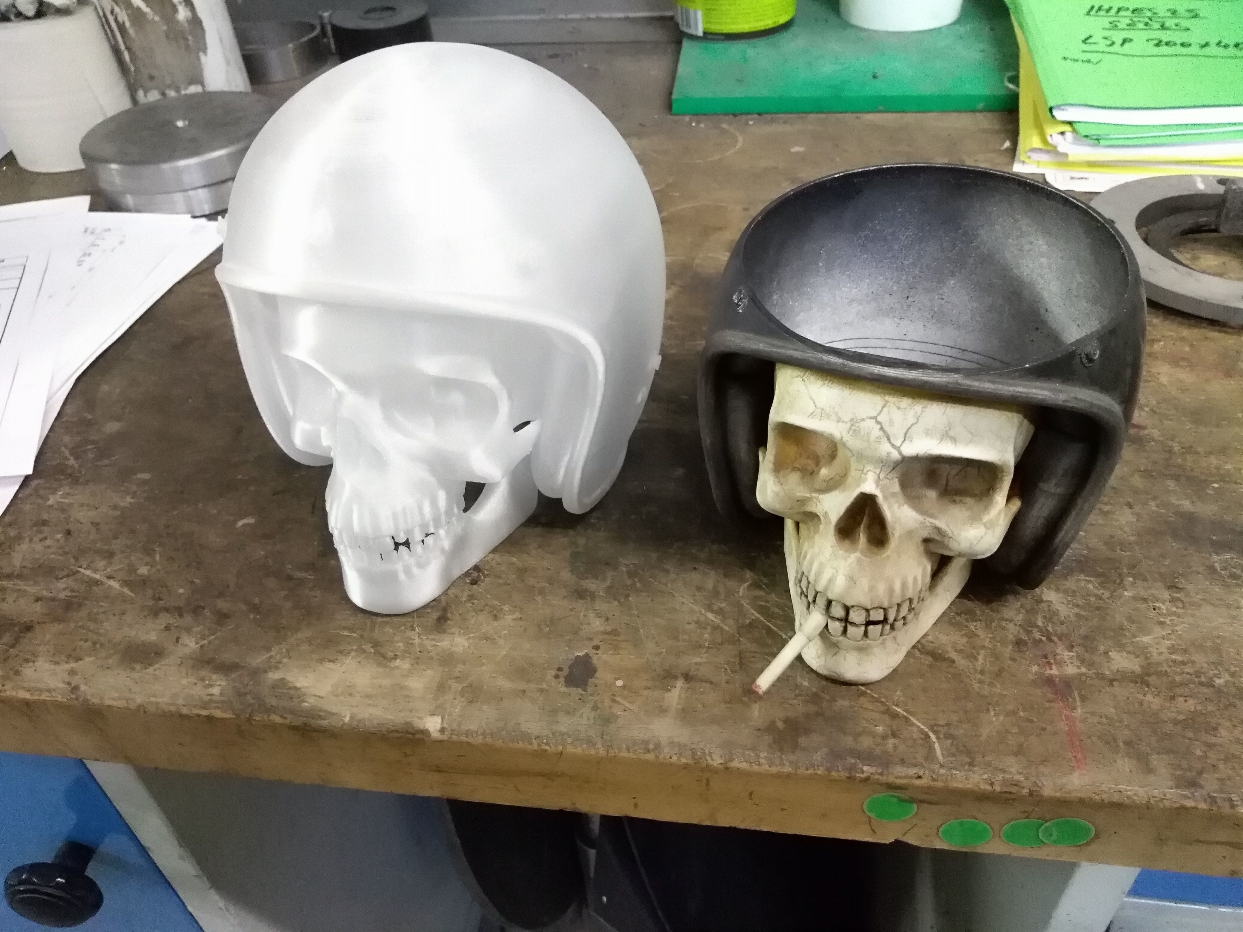 skull in helmet 3D print model_6