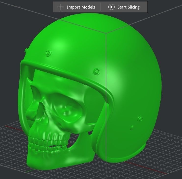 skull in helmet 3D print model_4