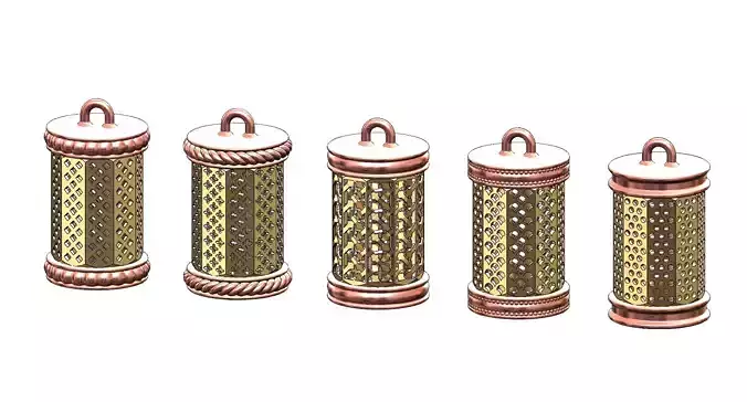 3 piece moucharabieh pendant and charm