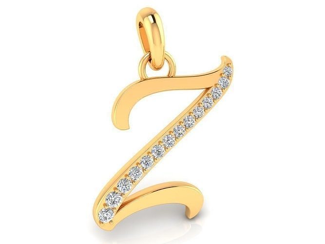 Pendant Alphabet Letter Z Diamond 3D print model