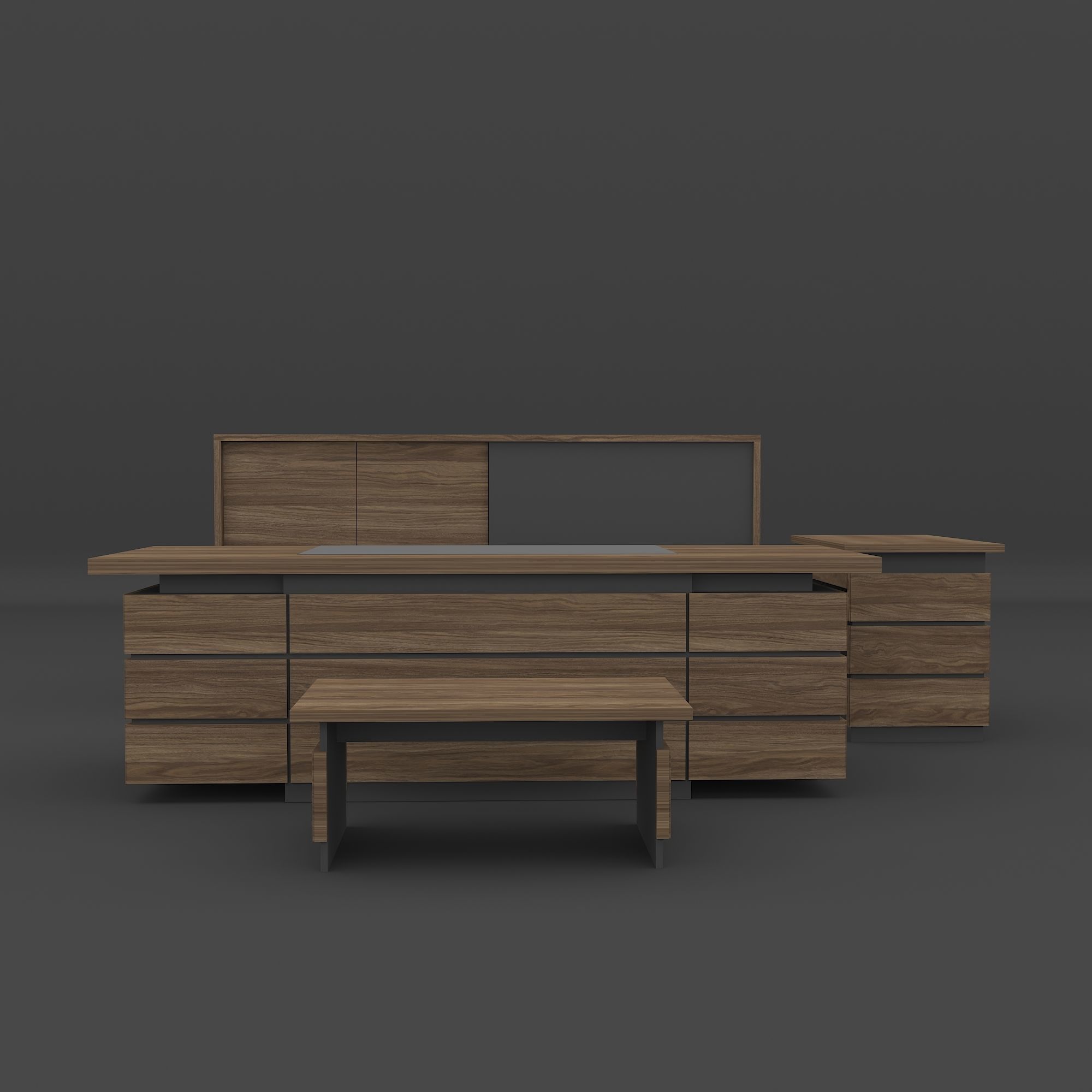 Executive Table 3D model_2