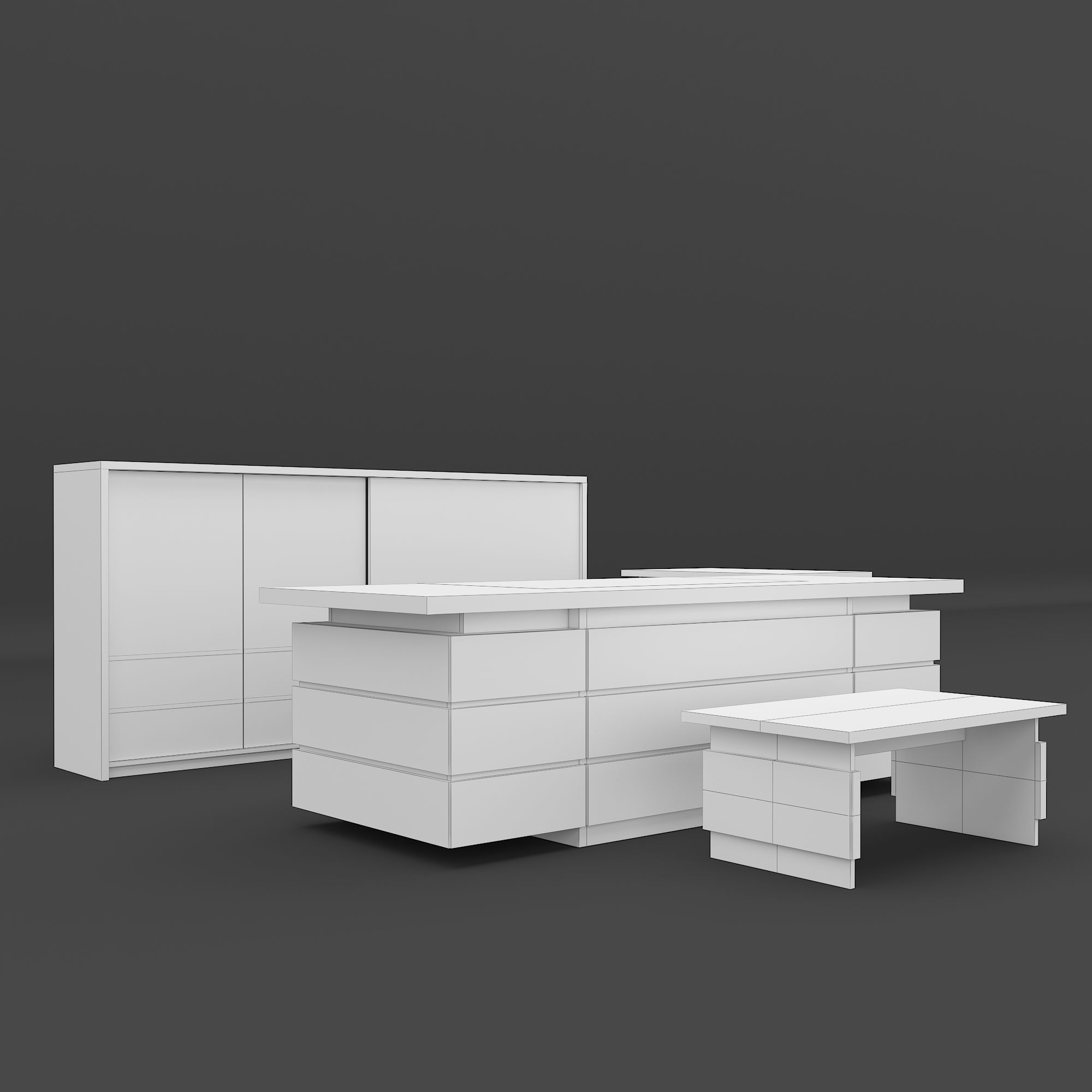 Executive Table 3D model_13