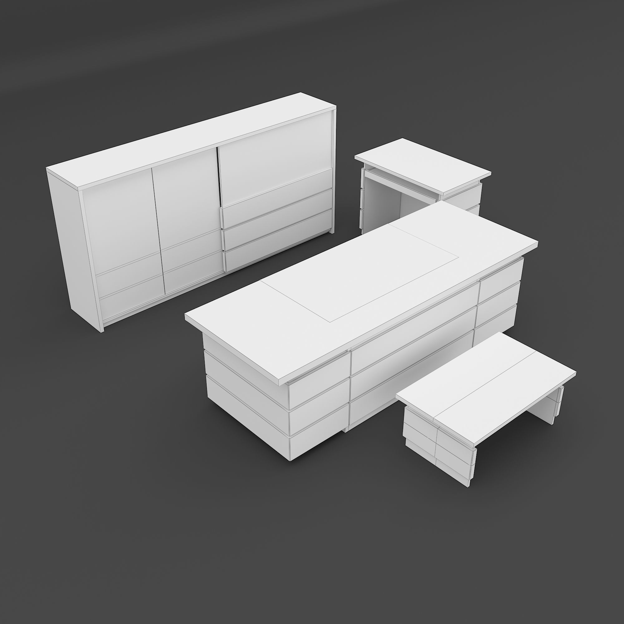 Executive Table 3D model_16