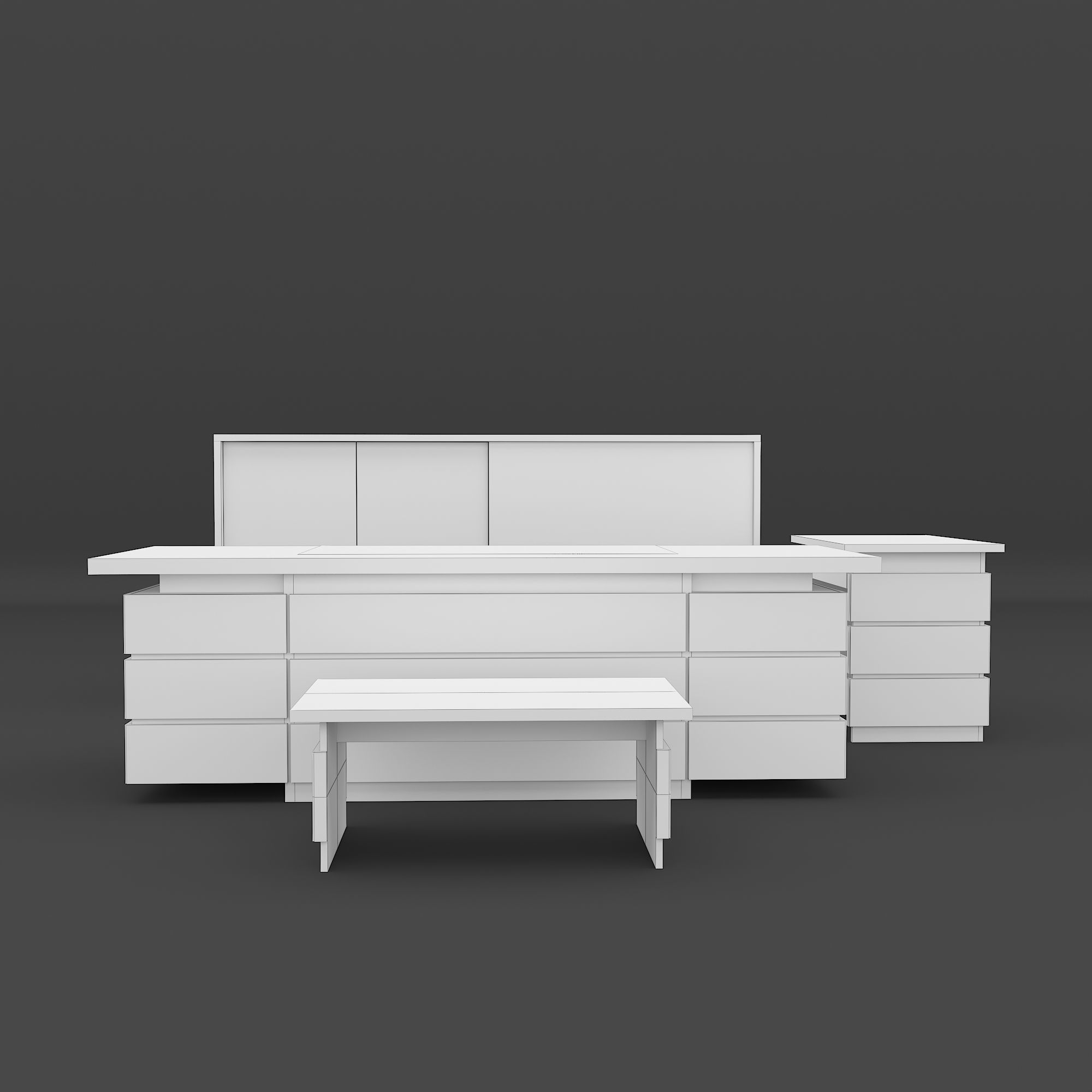 Executive Table 3D model_14