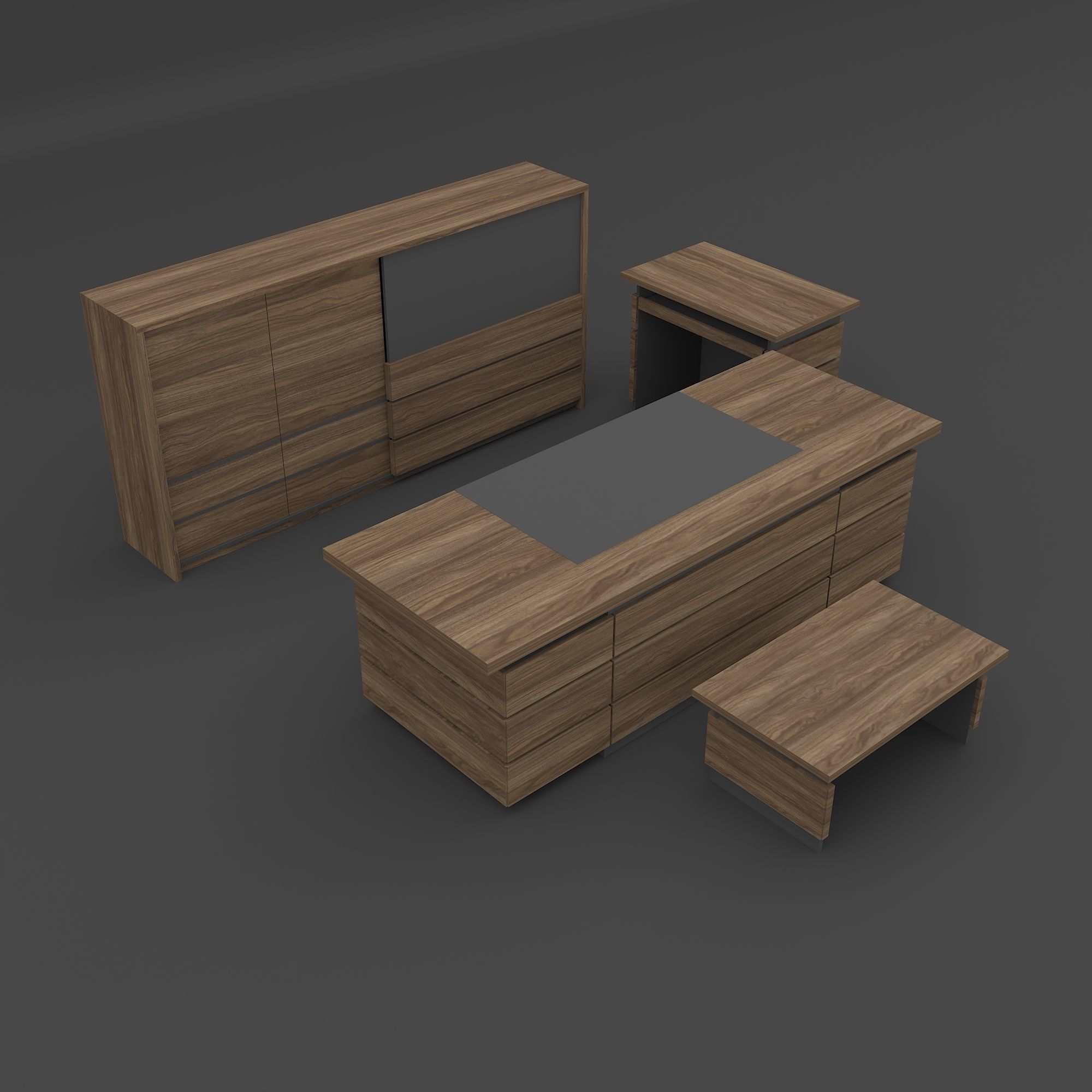 Executive Table 3D model_4