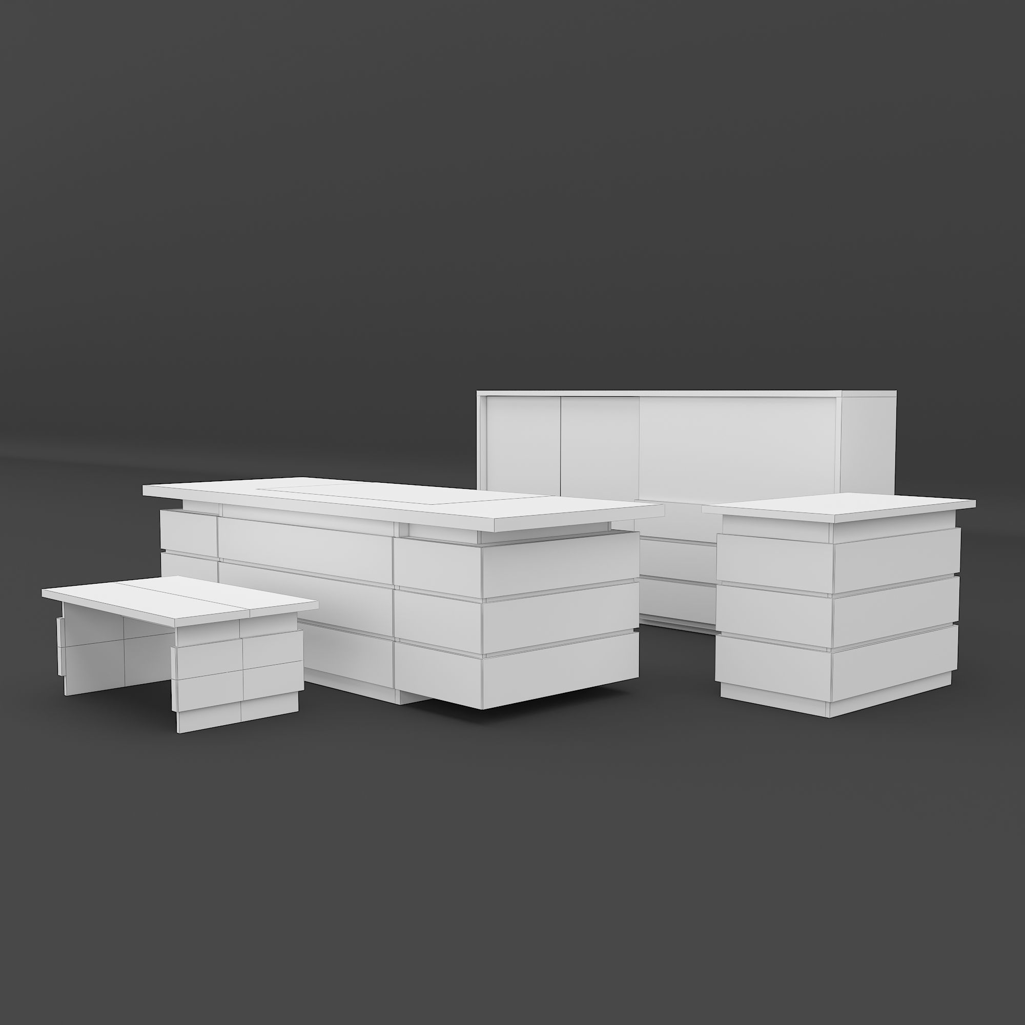 Executive Table 3D model_15