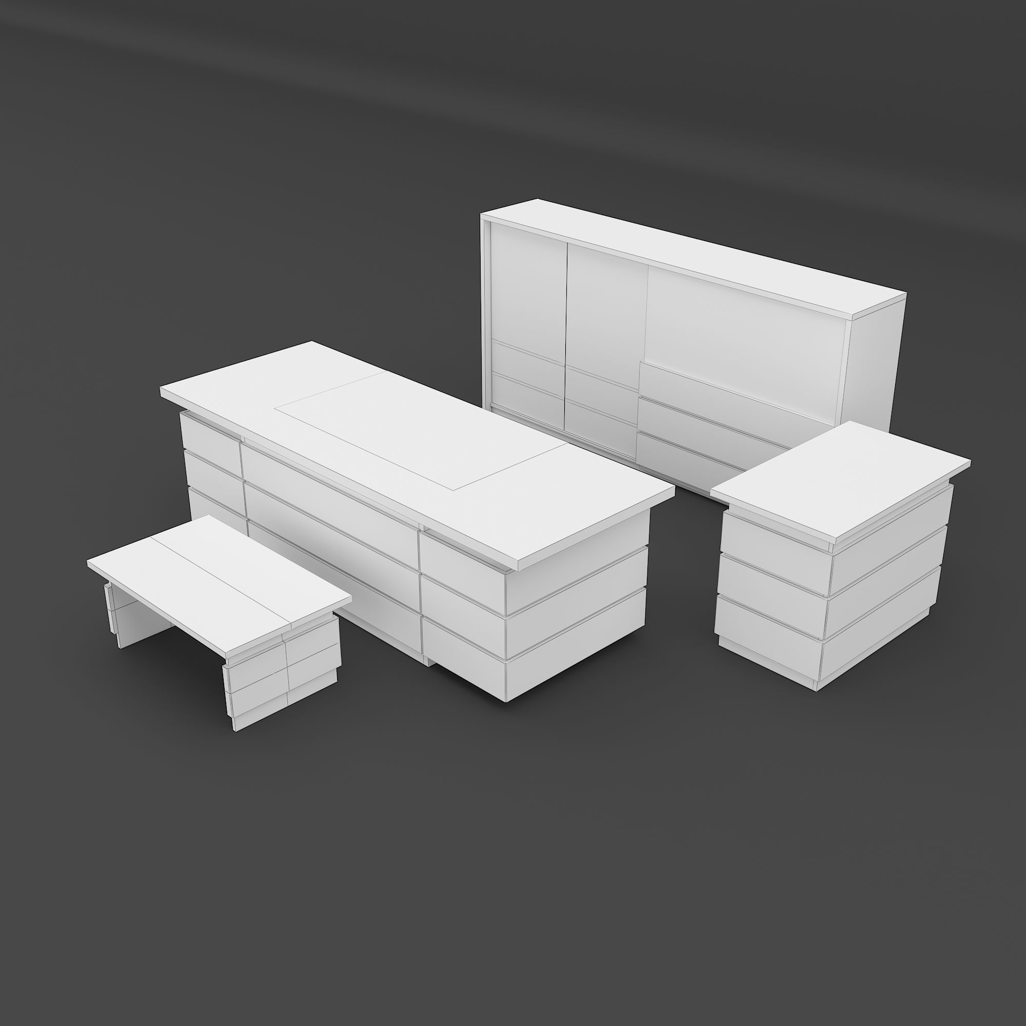 Executive Table 3D model_17