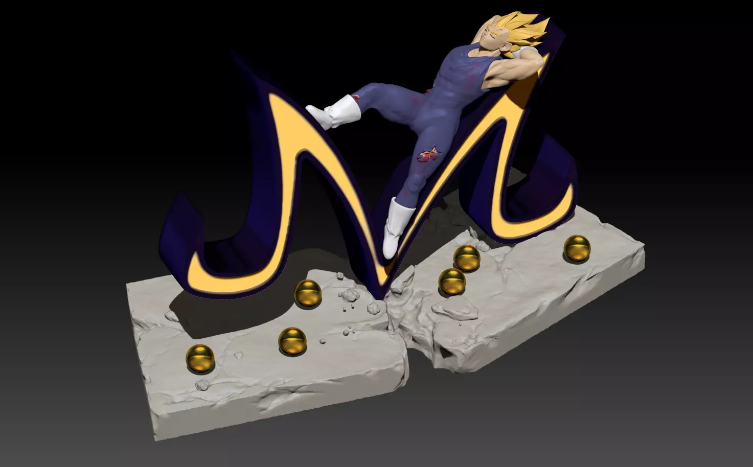 Chillin Vegeta - Majin Vegeta 3D printable model 3D model