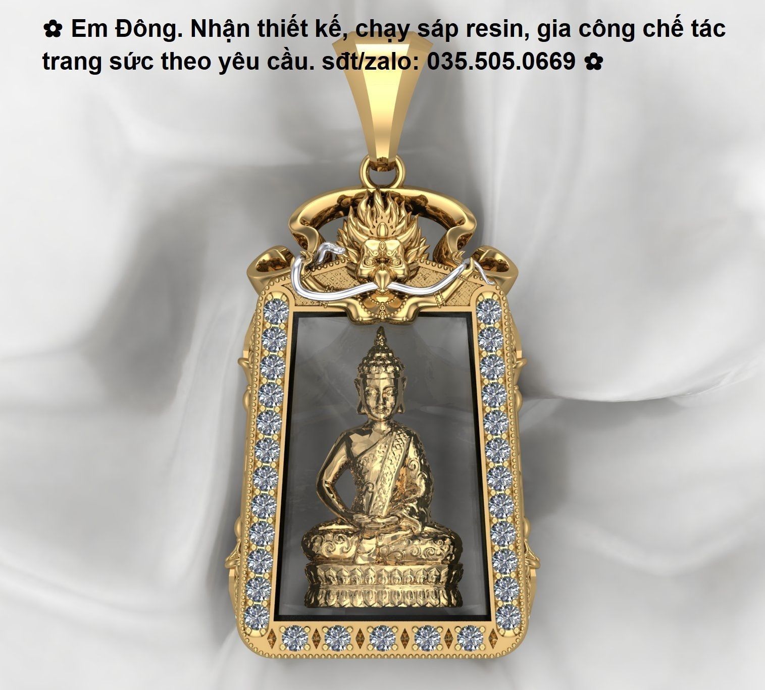 Buddha box Pendant 3D print model_2