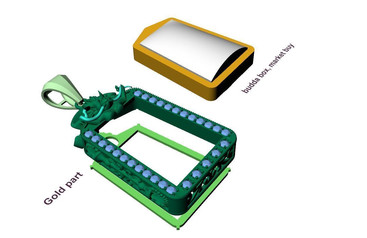 Buddha box Pendant 3D print model_1