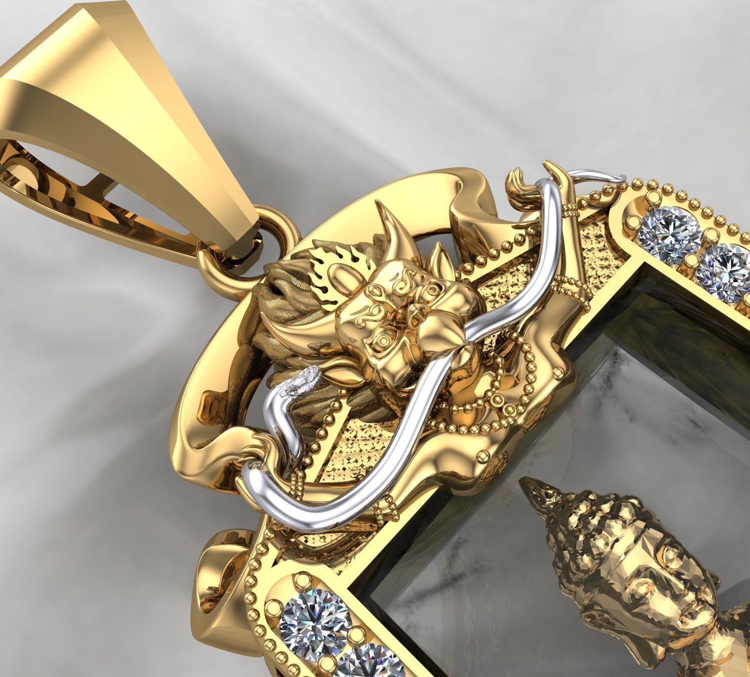 Buddha box Pendant 3D print model_3