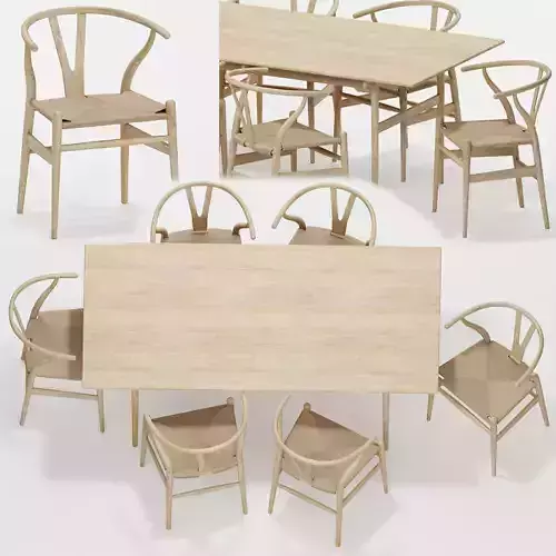 Table Chair Set 05 3D model