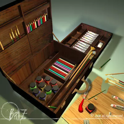Artist suitcase 01 3D model