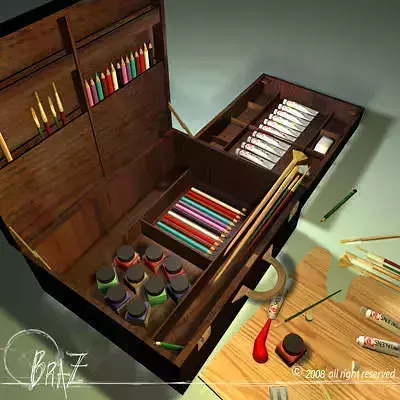 Artist suitcase 01 3D model
