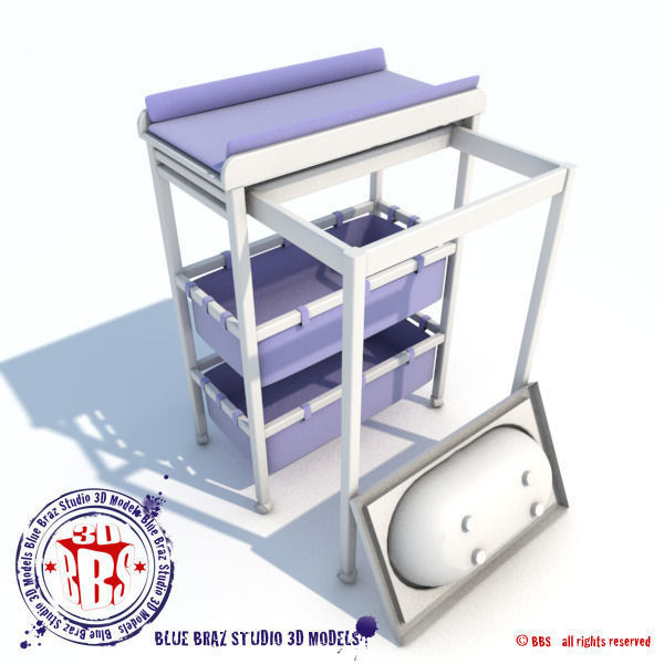 changing table sliding 3D model_5