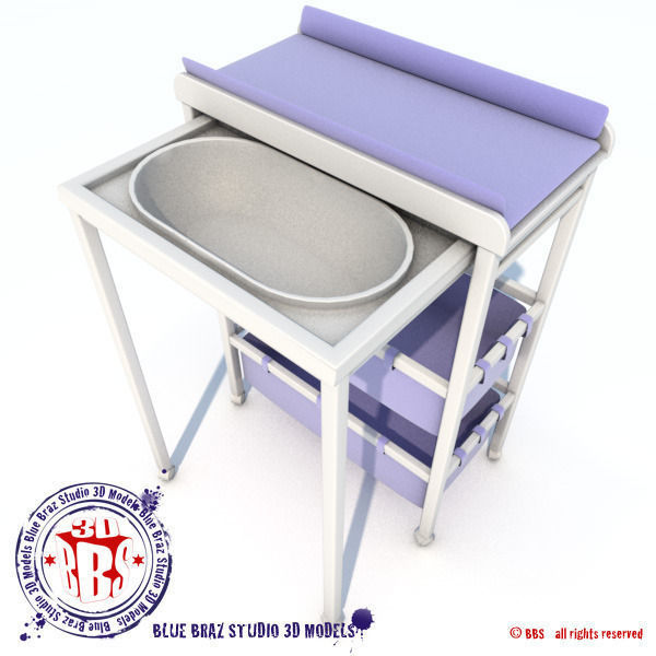 changing table sliding 3D model_6