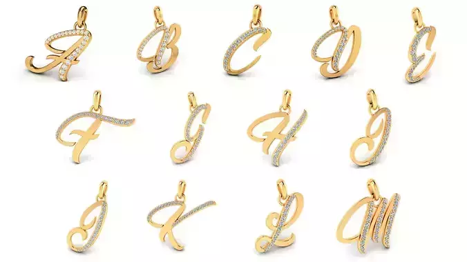 26 Alphabet Letter Pendant 3dm Model Render and Print