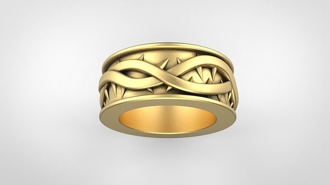 wedding ring with thorn 3D print model