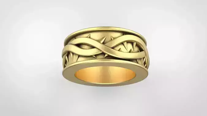 wedding ring with thorn 3D print model