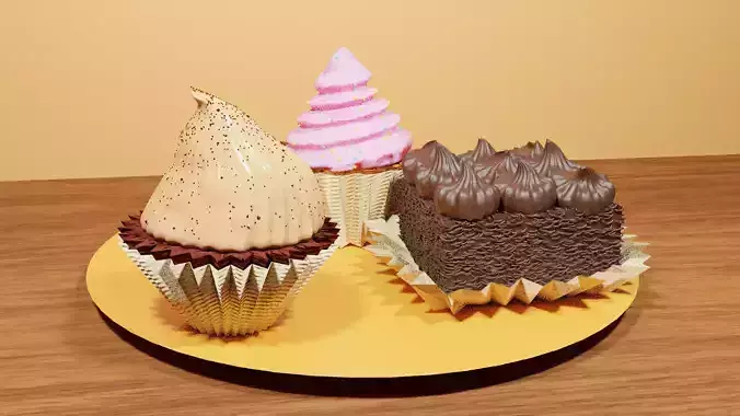 Cakes cupcake with frosting and sprinkles