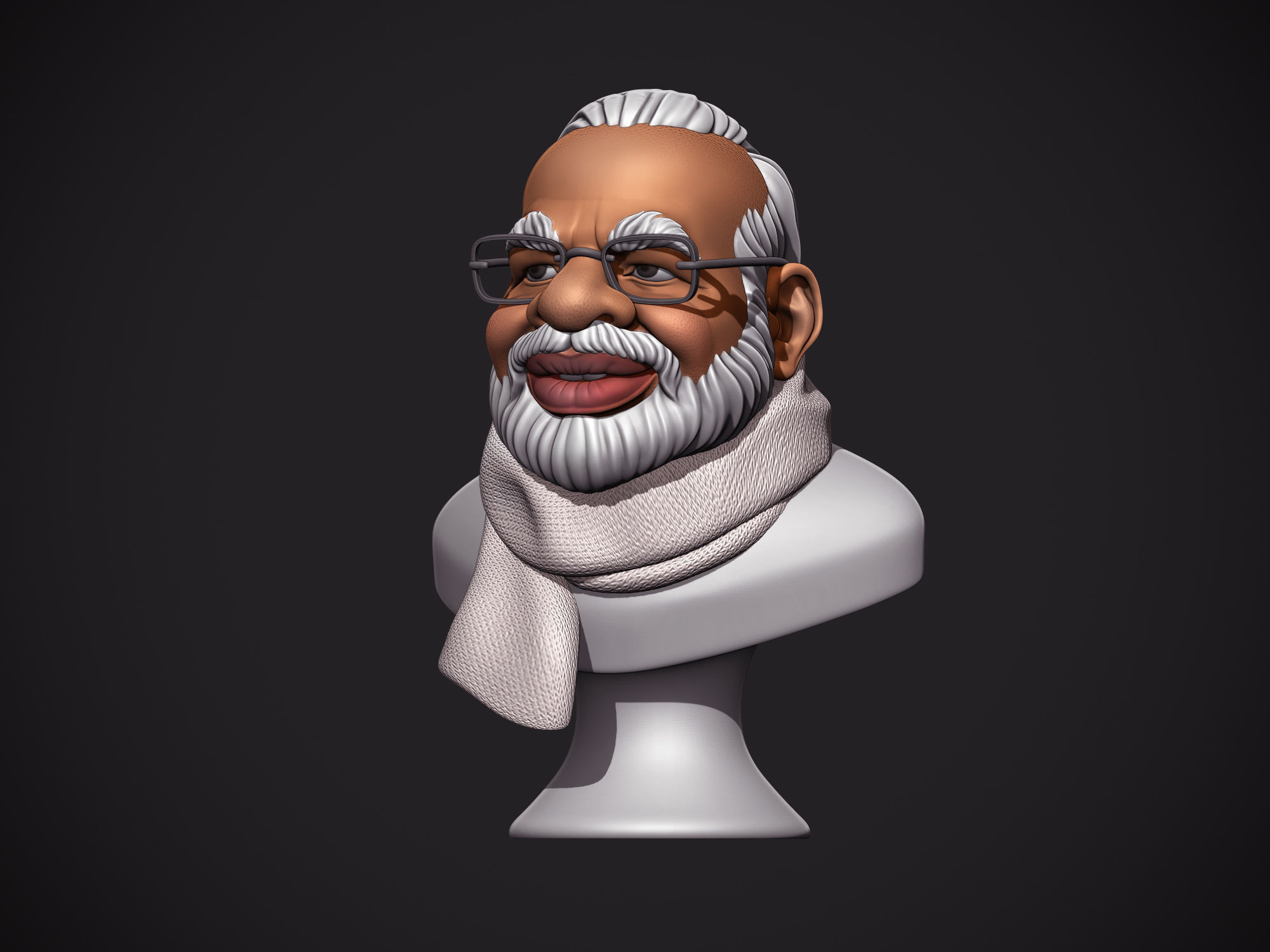 PM Modi Cartoon Bust 3D print model_15