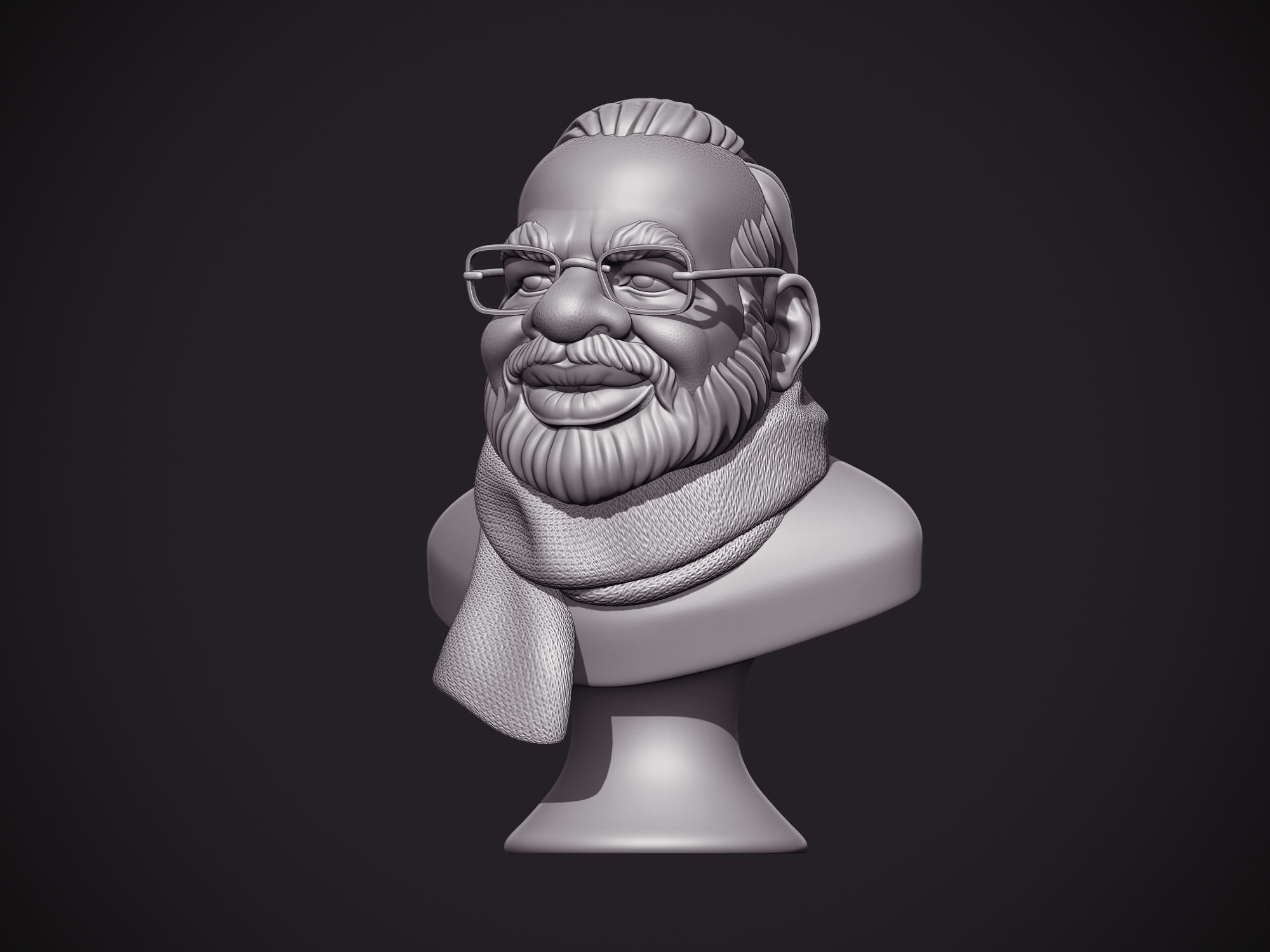 PM Modi Cartoon Bust 3D print model_16