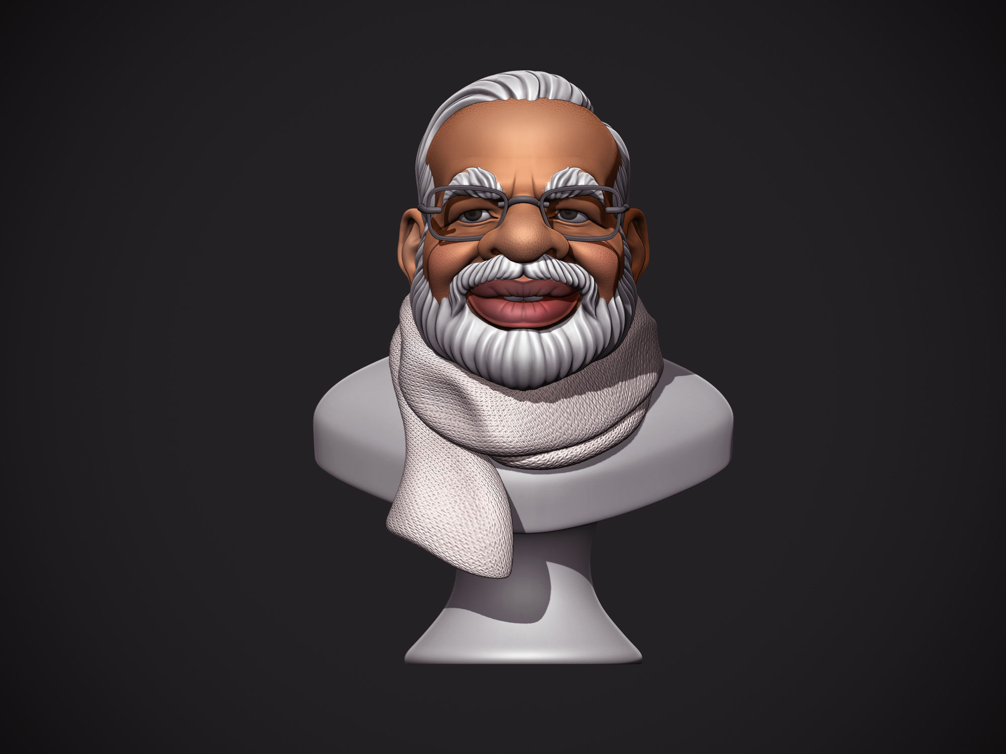 PM Modi Cartoon Bust 3D print model_1