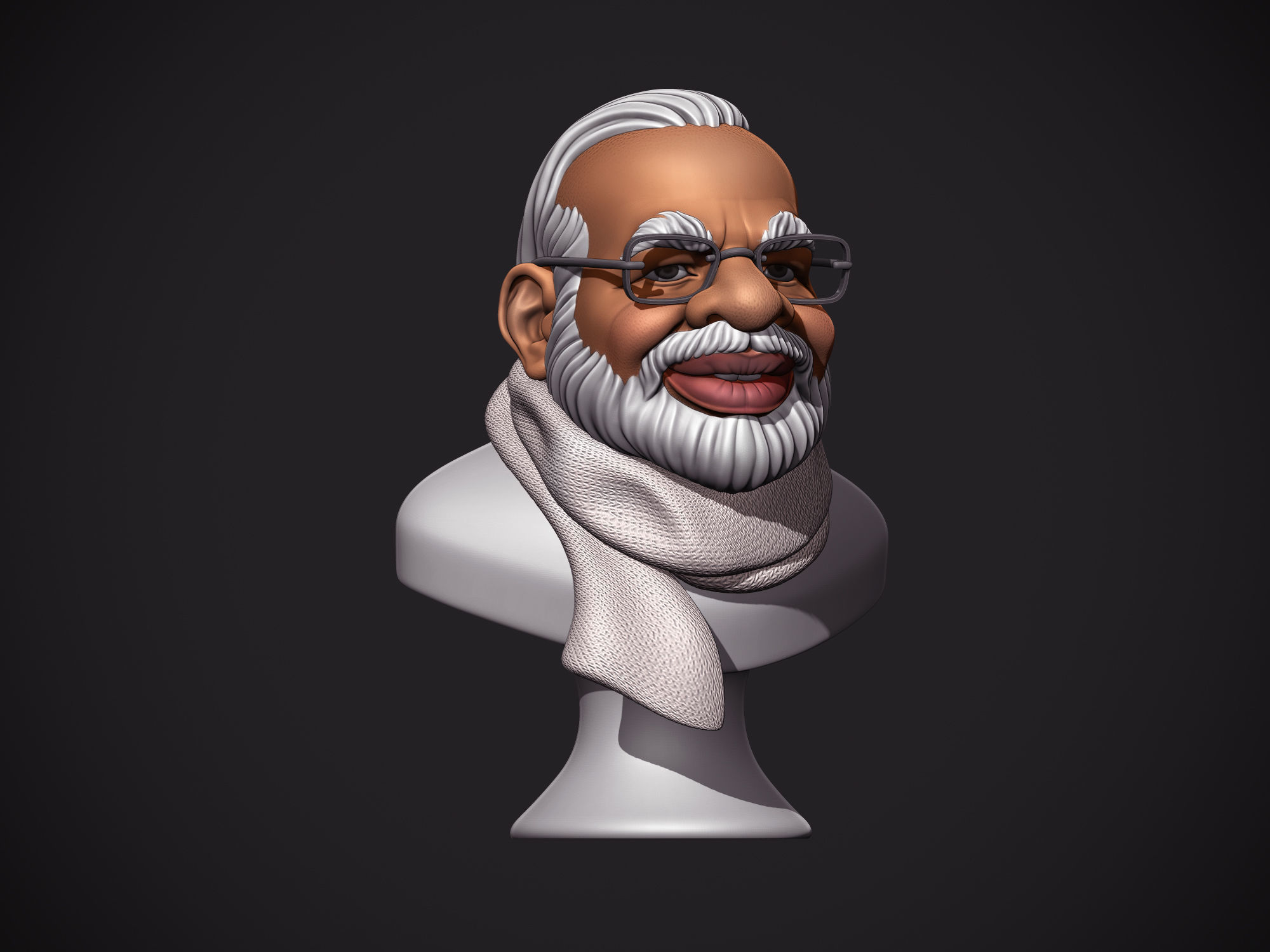 PM Modi Cartoon Bust 3D print model_2